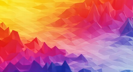 Colorful low-poly landscape, ideal for creative, tech, and game-related visuals
