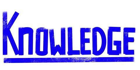 letter knowledge, knowledge word with simple blue font pattern