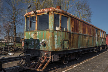 Obraz premium NARROW GAUGE DIESEL RAILCAR - An old and historic vehicle for transporting passengers 