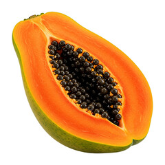 papaya fruit isolated on white
