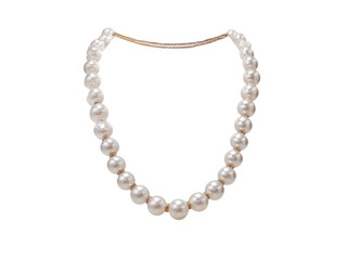 Pearl necklace isolated on a transparent or white background