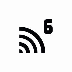 6g signal icon sign vector