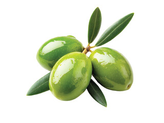 Obraz premium green olives isolated on a transparent or white background, Clipping Path ,png 