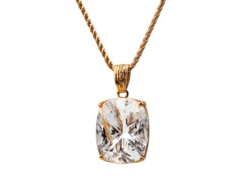 
Emerald heart pendant necklace isolated on transparent or white background