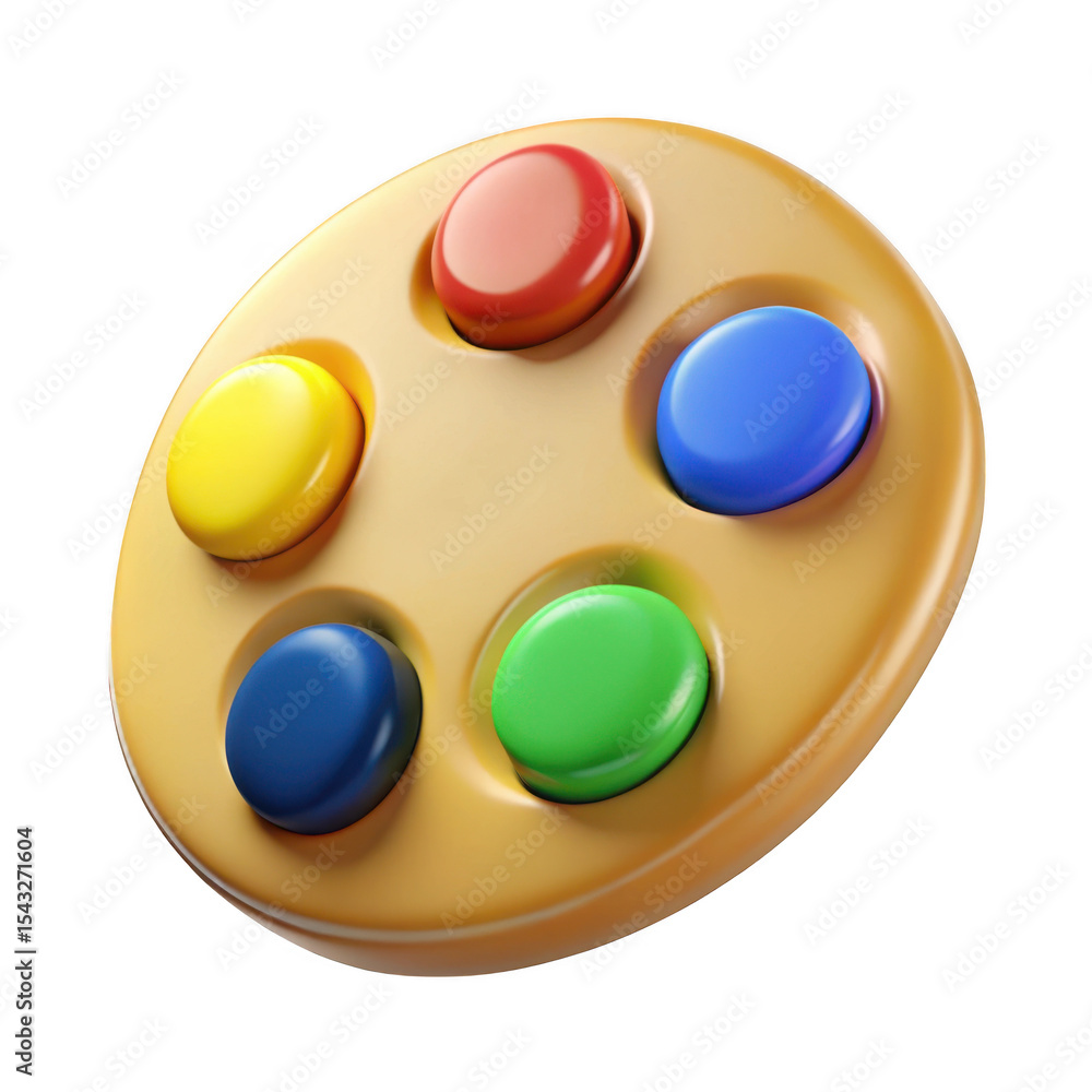 Poster 3d colorful pop it fidget toy isolated on transparent background