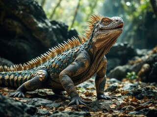 Fototapeta premium Komodo Dragon: Majestic Australian Reptile, Wildlife