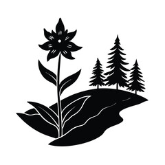 Cardinal Flower Blooming Beside Forest