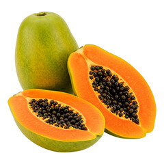 papaya isolated on white background