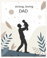 Father and Child Silhouette in Nature – Strong, Loving Dad Poster