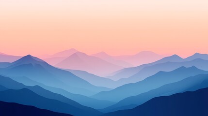 Fototapeta premium A tranquil view of layered mountains at dawn.