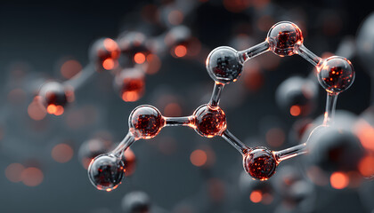 molecule or atom, Abstract structure for Science or medical background, 3d illustration.
