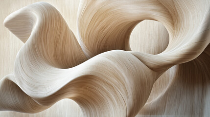 Abstract Wooden Forms Intertwined Curves and Swirls