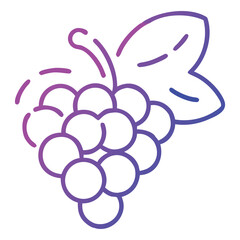 Stylized grape bunch illustration isolated on a white background. Perfect for organic branding, botanical prints, packaging design, kitchen wall art, recipe books, skincare labels, and logo design.