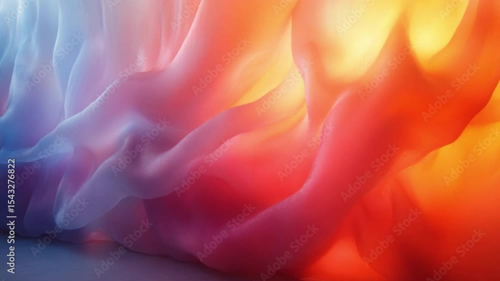 Poster vibrant color waves: abstract waves of light, fluidly dance across the canvas, exhibiting a dynamic 