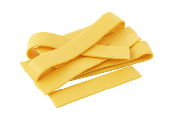 Isolated Stack of Fresh Yellow Fettuccine Pasta