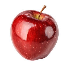 Red apple isolated on transparent background