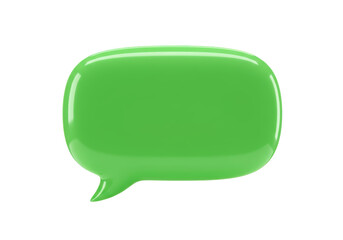 Isolated Glossy Green Speech Bubble