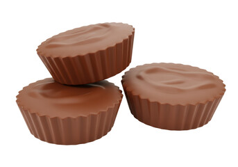 Isolated Stack of Chocolate Peanut Butter Cups