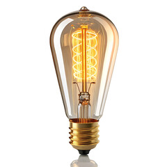 Vintage edison light bulb isolated on transparent background