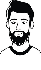 bearded male hipster character vector.