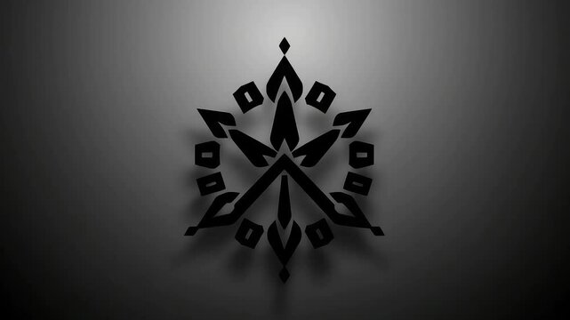 Minimalist 3D Rotating Snowflake Emblem