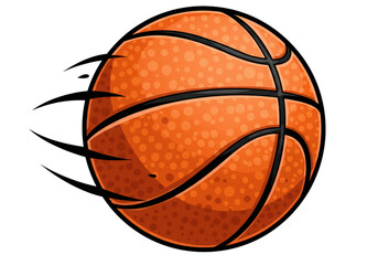 Fototapeta premium Isolated Orange Basketball with Motion Lines