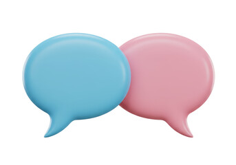 Isolated Two Pastel Speech Bubbles Interacting