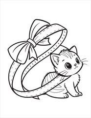 Cute Kitten Adventures Coloring Pages – Fun Line Art for Kids