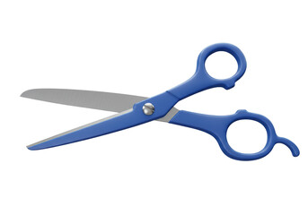 Isolated Blue Scissors with Silver Blades