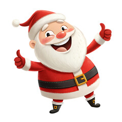 Happy santa claus thumbs up isolated on transparent background