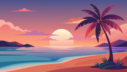 tropical beach sunset