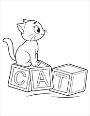 Cute Kitten Adventures Coloring Pages – Fun Line Art for Kids