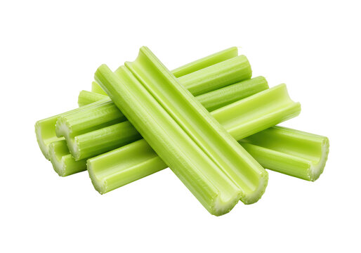Isolated Bunch of Fresh Green Celery Sticks