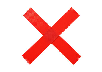 Isolated Red Tape Cross Restriction Obstruction Symbol