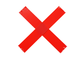 Isolated Red Tape Cross Restriction Obstruction Symbol