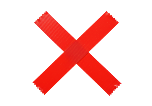 Isolated Red Tape Cross Restriction Obstruction Symbol