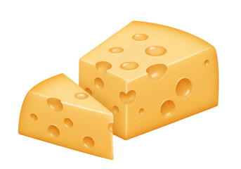 Isolated Swiss Cheese Slices Dairy Delight