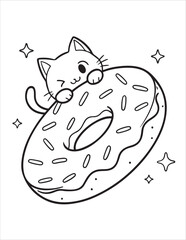 Cute Kitten Adventures Coloring Pages – Fun Line Art for Kids
