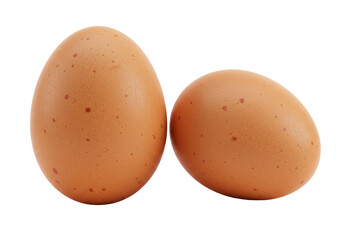 Isolated Pair of Brown Chicken Eggs Natural Food