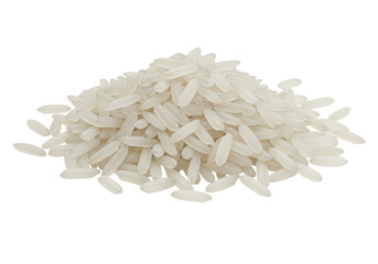 Isolated Pile of Long Grain Rice for Asian Cuisine