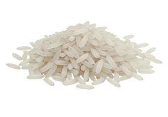 Isolated Pile of Long Grain Rice for Asian Cuisine