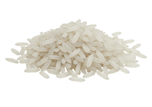 Isolated Pile of Long Grain Rice for Asian Cuisine