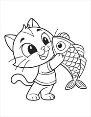 Cute Kitten Adventures Coloring Pages – Fun Line Art for Kids