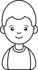Cute Baby Avatar Icon Outline Vector.