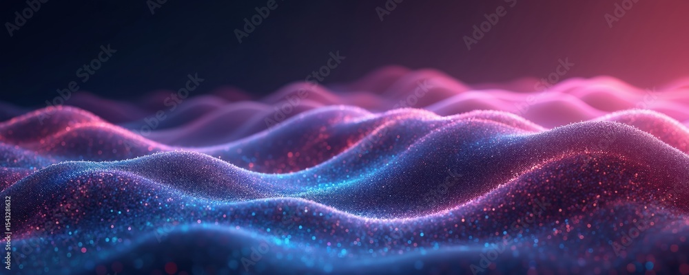 Poster modern neon abstract data waves in cyberspace. dynamic digital art background with futuristic tech v