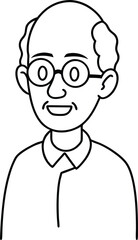 Fototapeta premium elderly man glasses avatar outline vector.