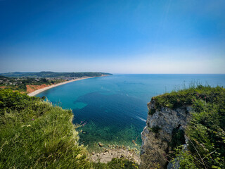 Seaton coast and beach in Devon