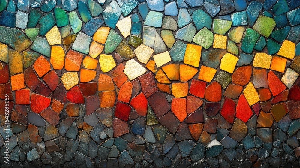 Poster artistic mosaic tiles background a captivating display of colored stones creating a textured pattern