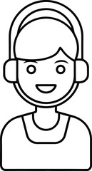 Gaming Avatar Icon With Headset Design.