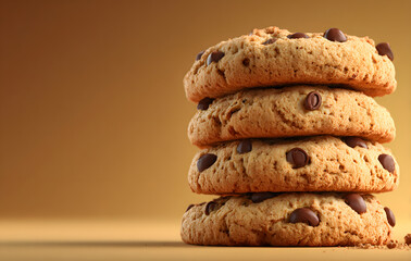 Chocolate Chip Cookies Stack Minimalist Poster Celebrating National Cookie Day